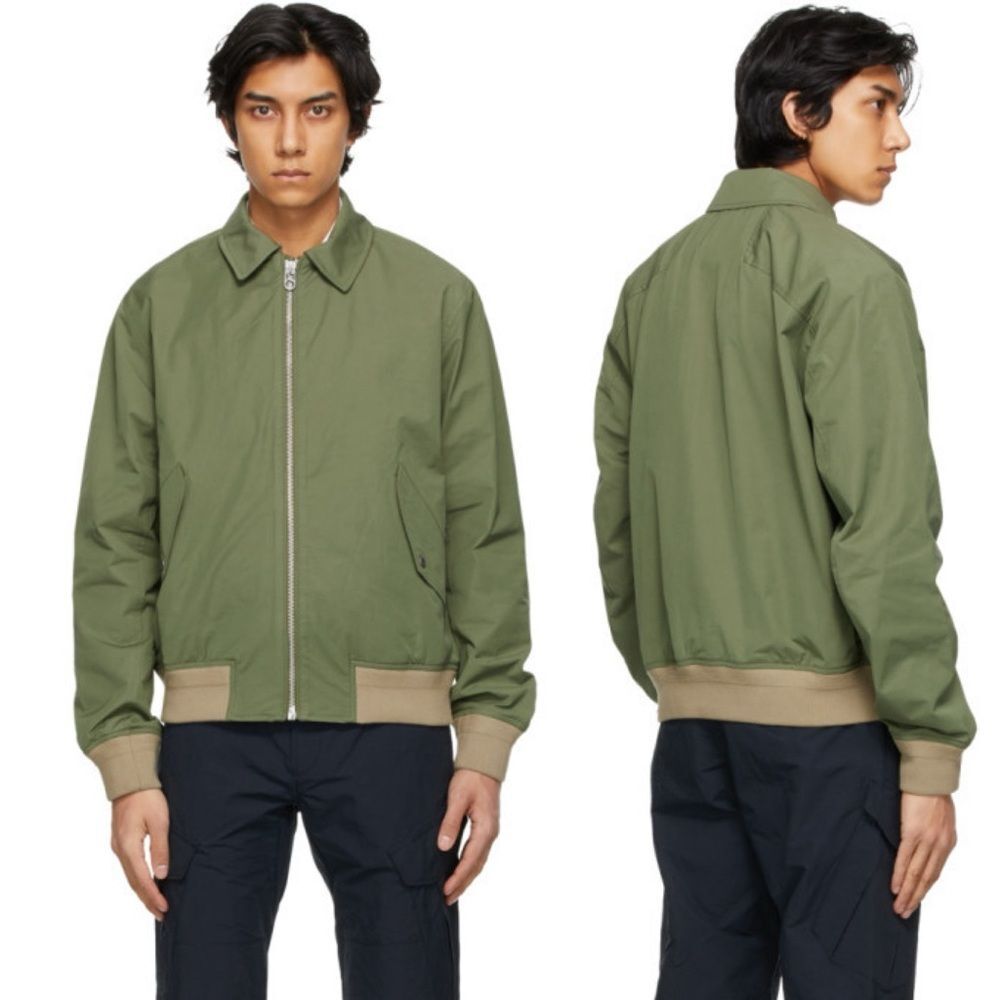 Rag & Bone Harrier Bomber Jacket XL Army Green Cotton Blend Military